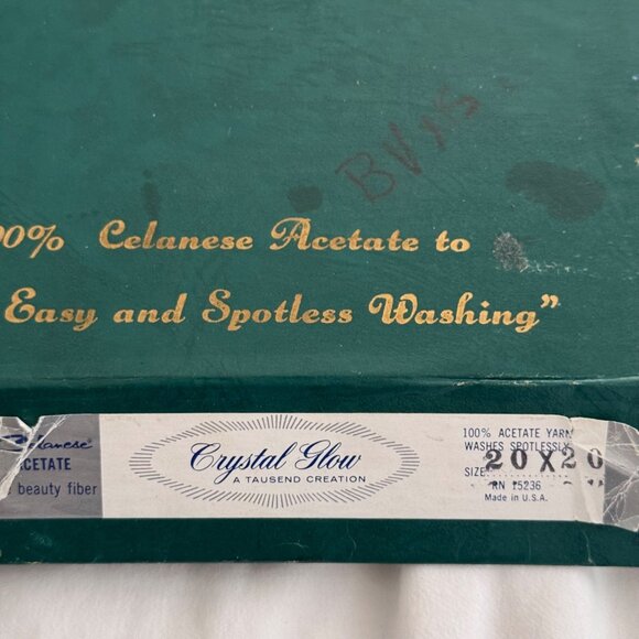 14 Crystal Glow Vintage Celanese Acetate Stain-Resistant Napkins Table Damask - Picture 6 of 12
